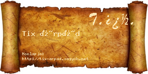 Tix Árpád névjegykártya